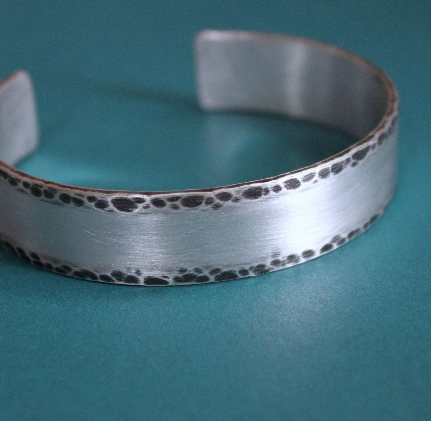 men's wide hammered silver cuff bracelet