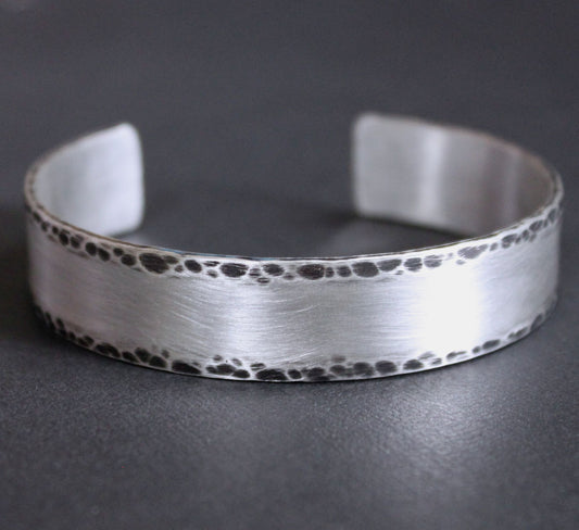 men's heavy sterling silver cuff bracelet