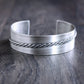men's wide sterling silver cuff with twist wire