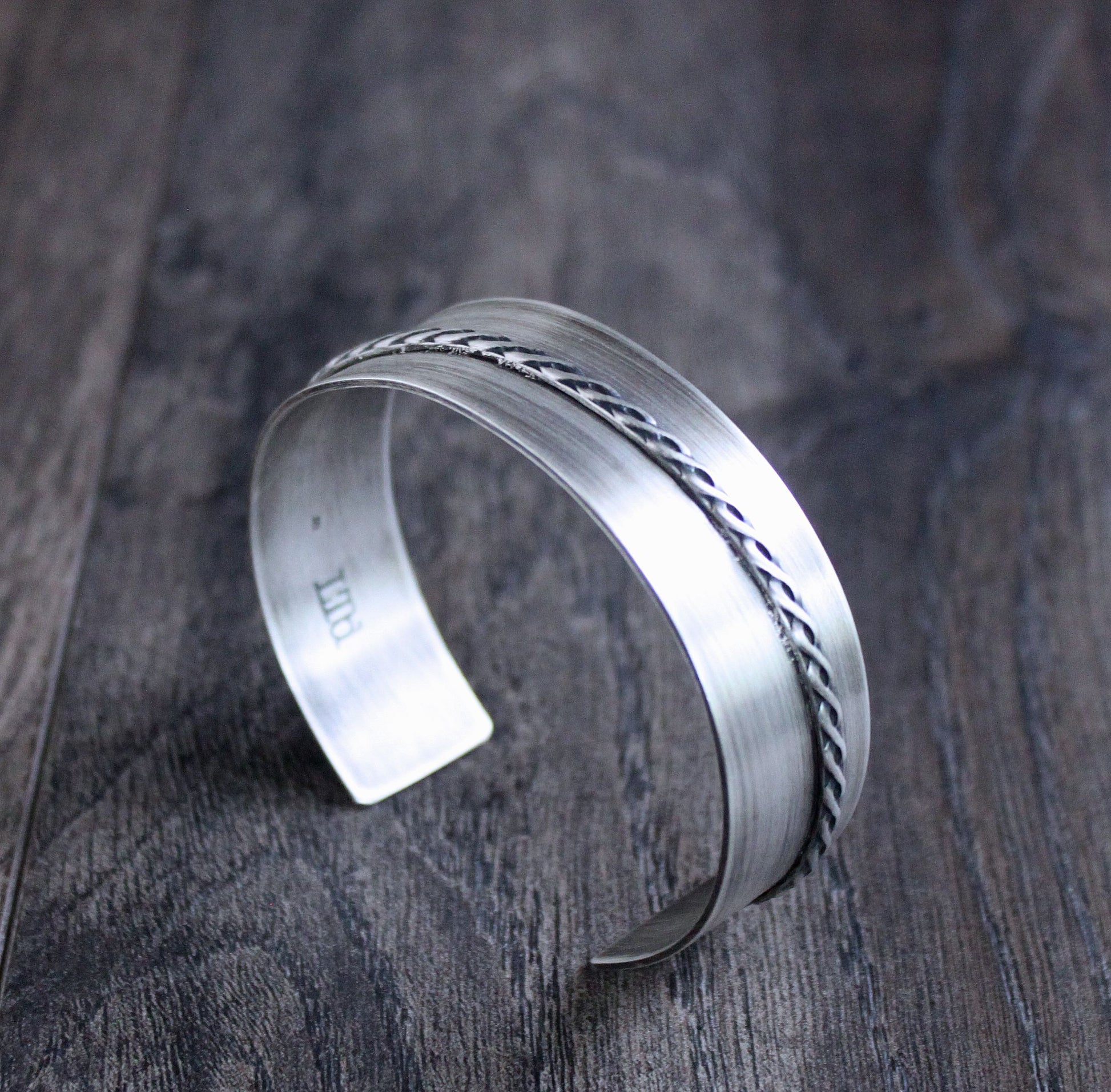 men's unique silver wide cuff bracelet