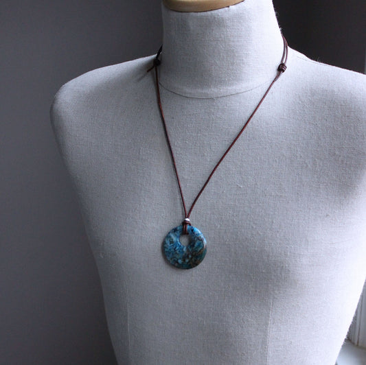 men's large stone pendant necklace