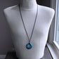 men's long leather and stone necklace
