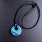 men's blue stone leather cord necklace