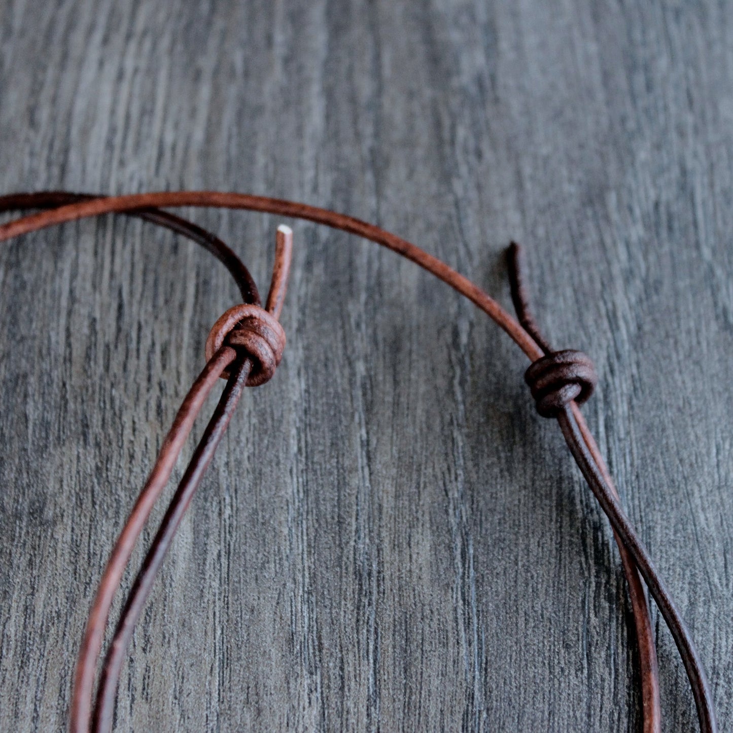 men's adjustable length leather cord necklace