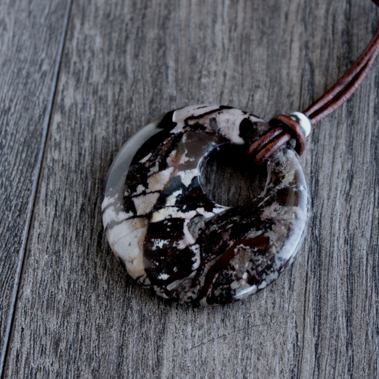 outback wood jasper pendant necklace