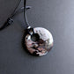 Outback Wood Jasper Stone Pendant on Leather Cord, Adjustable Length
