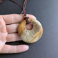 Red Creek Jasper Stone Pendant on Leather Cord, Adjustable Length