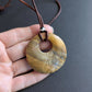 Red Creek Jasper Stone Pendant on Leather Cord, Adjustable Length