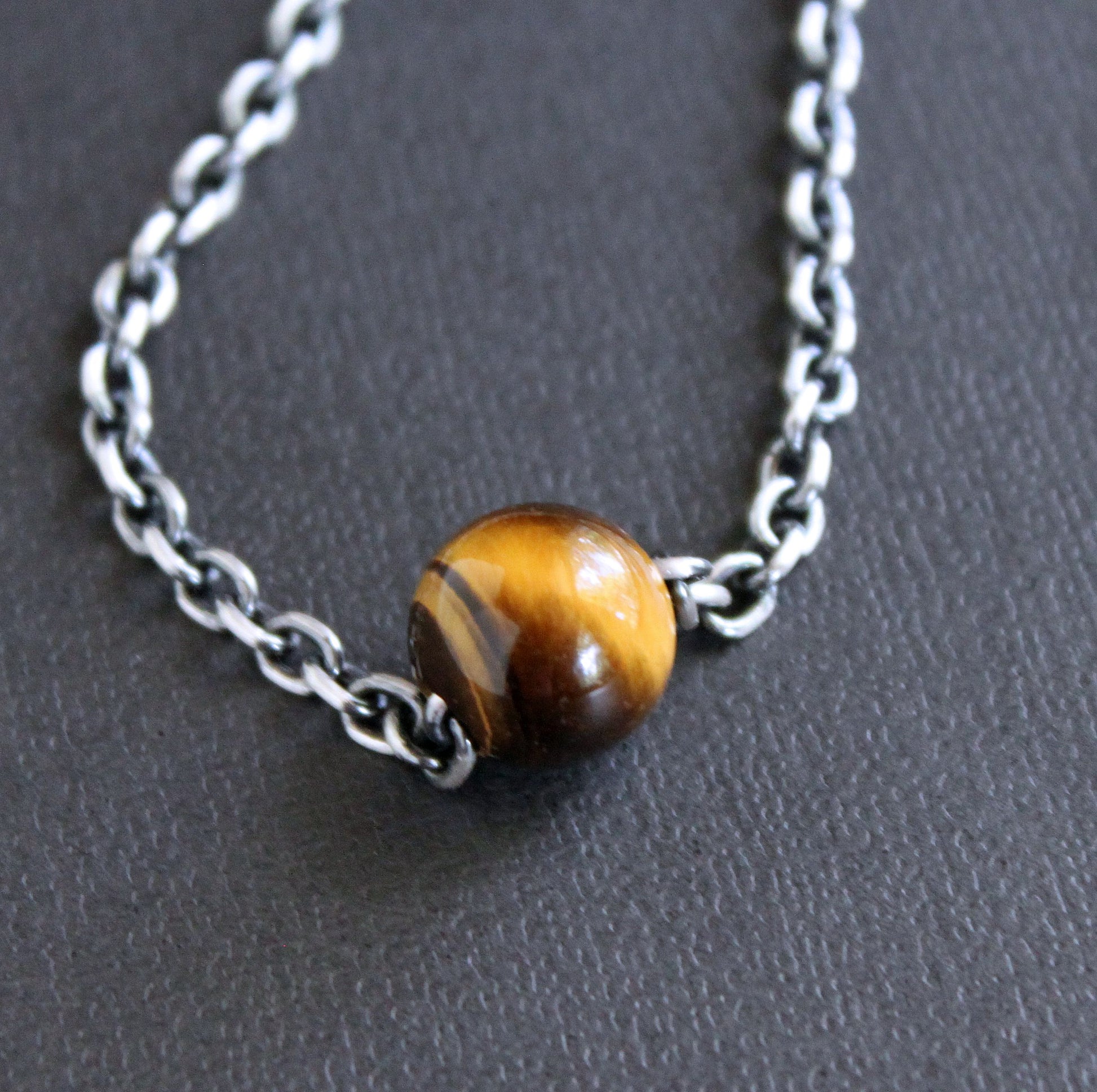 Large Tiger Eye Bead on chain