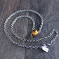 sterling silver chain with tiger's eye bead
