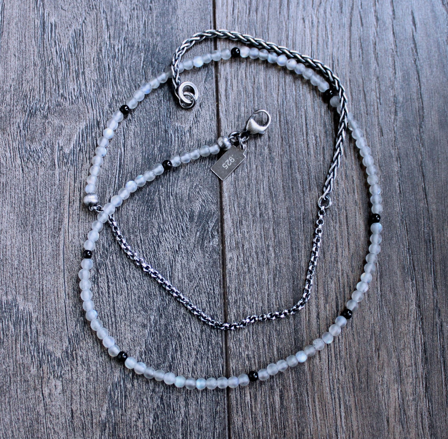 Men's hybrid chain and bead necklace