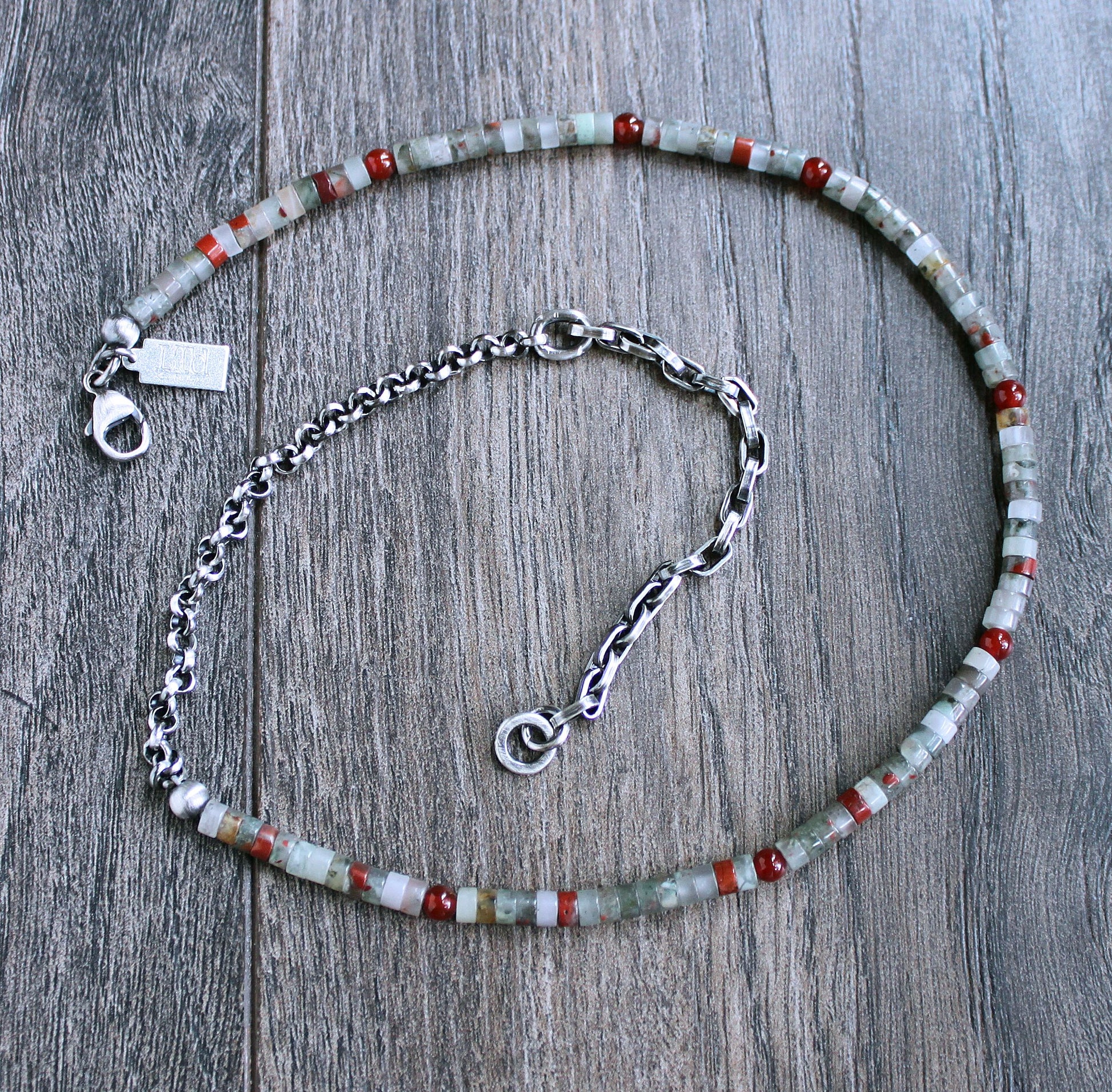 Men's Heishi Bead and Chain necklace