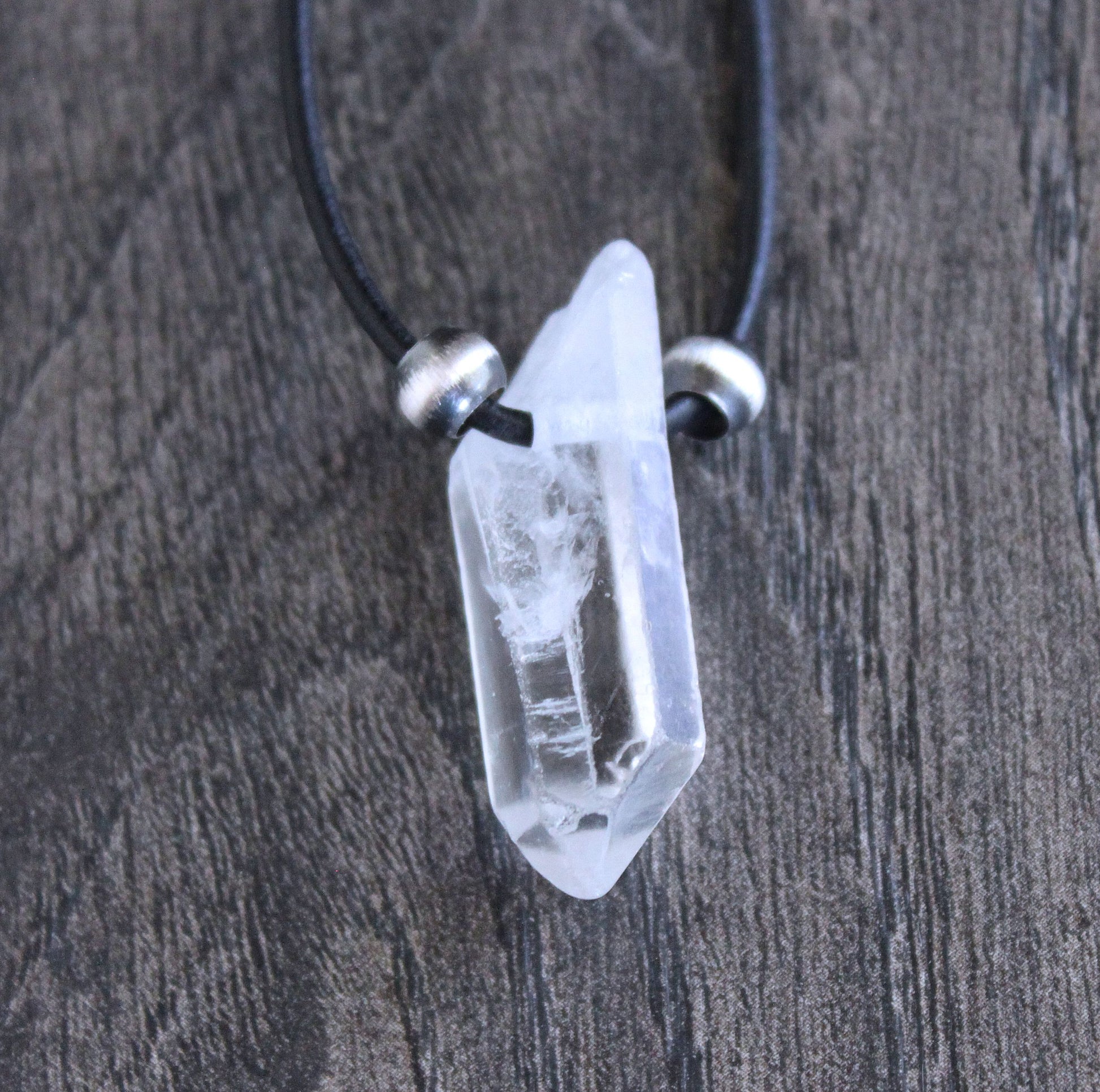 clear rough quartz pendant necklace