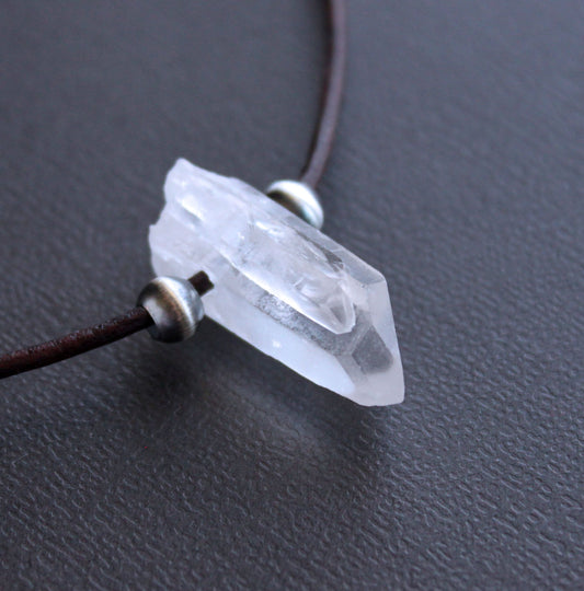 Men's crystal point necklace