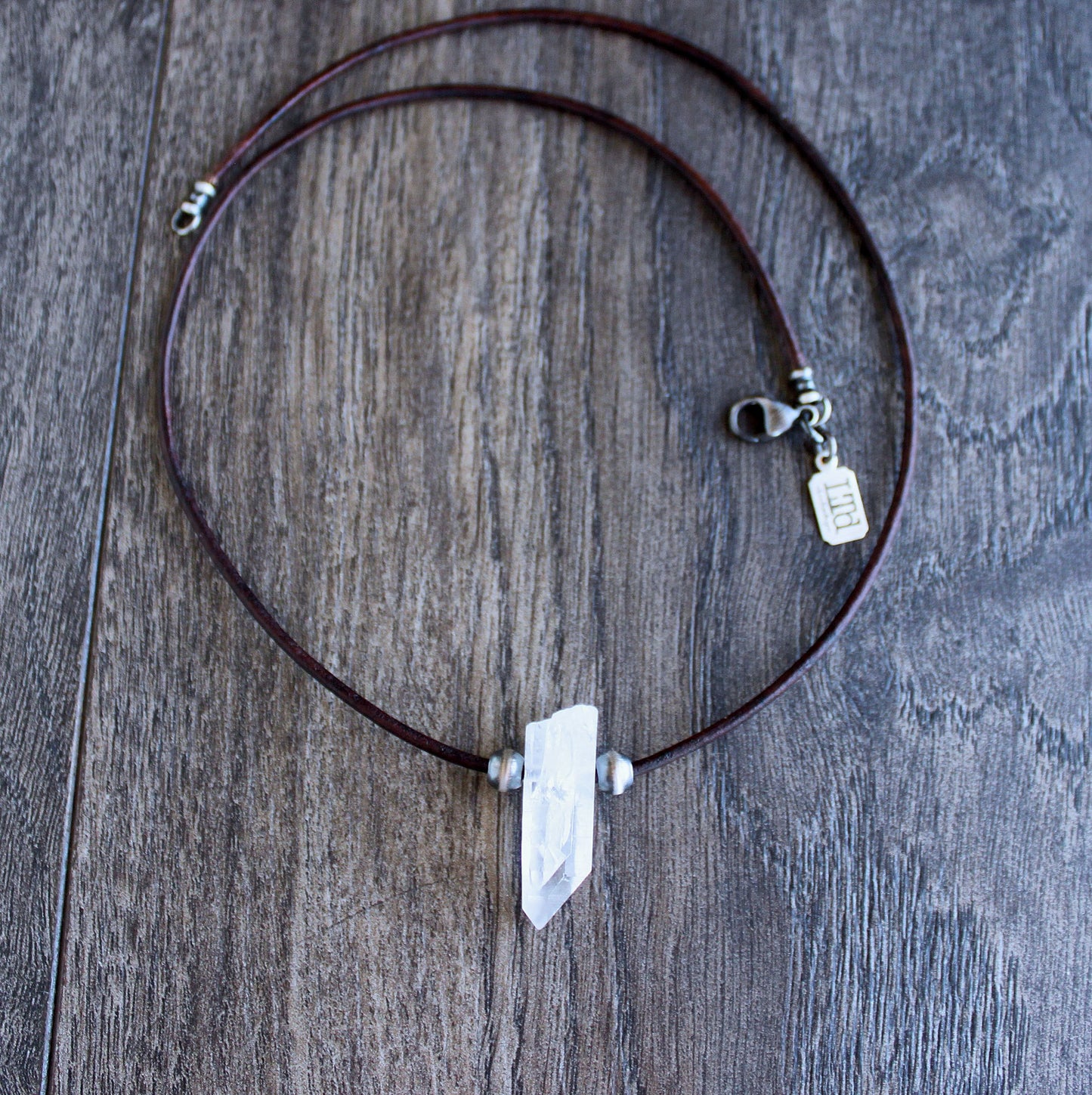 double crystal point necklace