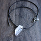 crystal quartz point on leather cord