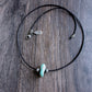 large turquoise bead leather necklace