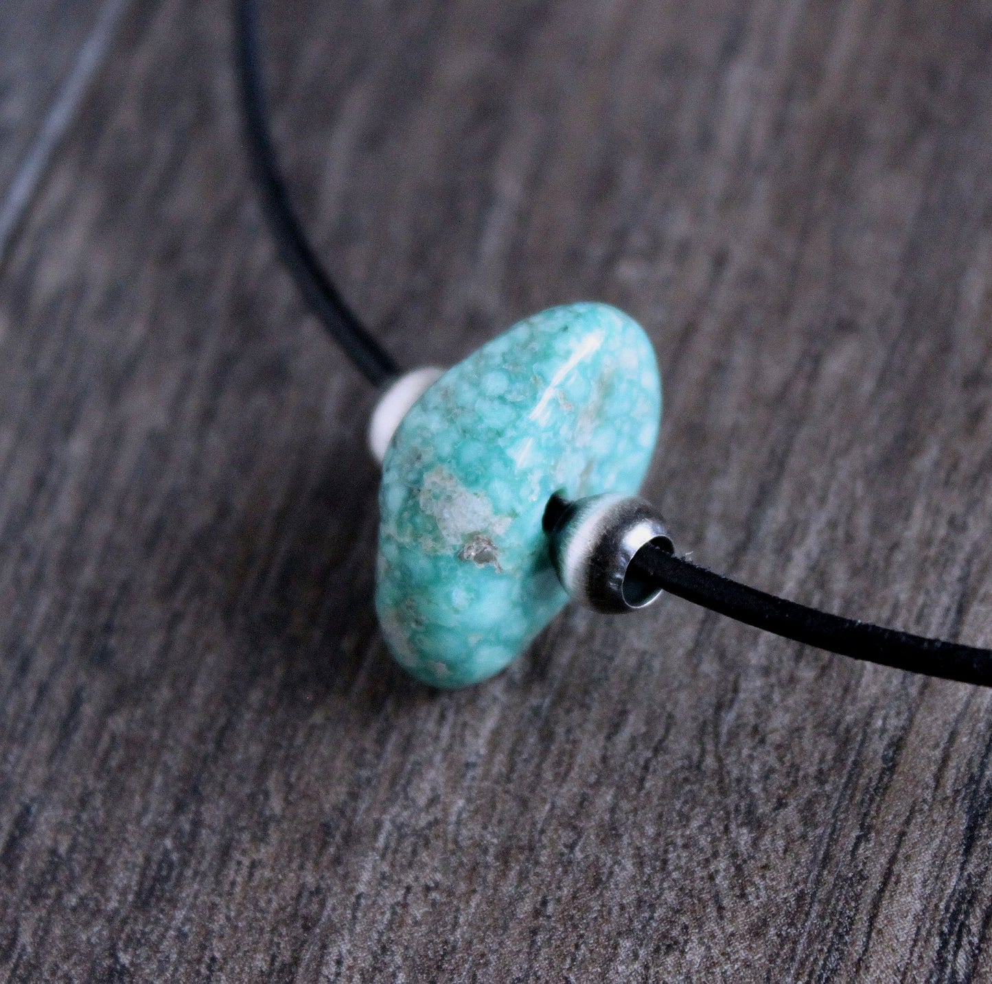 large campitos turquoise bead men's necklace