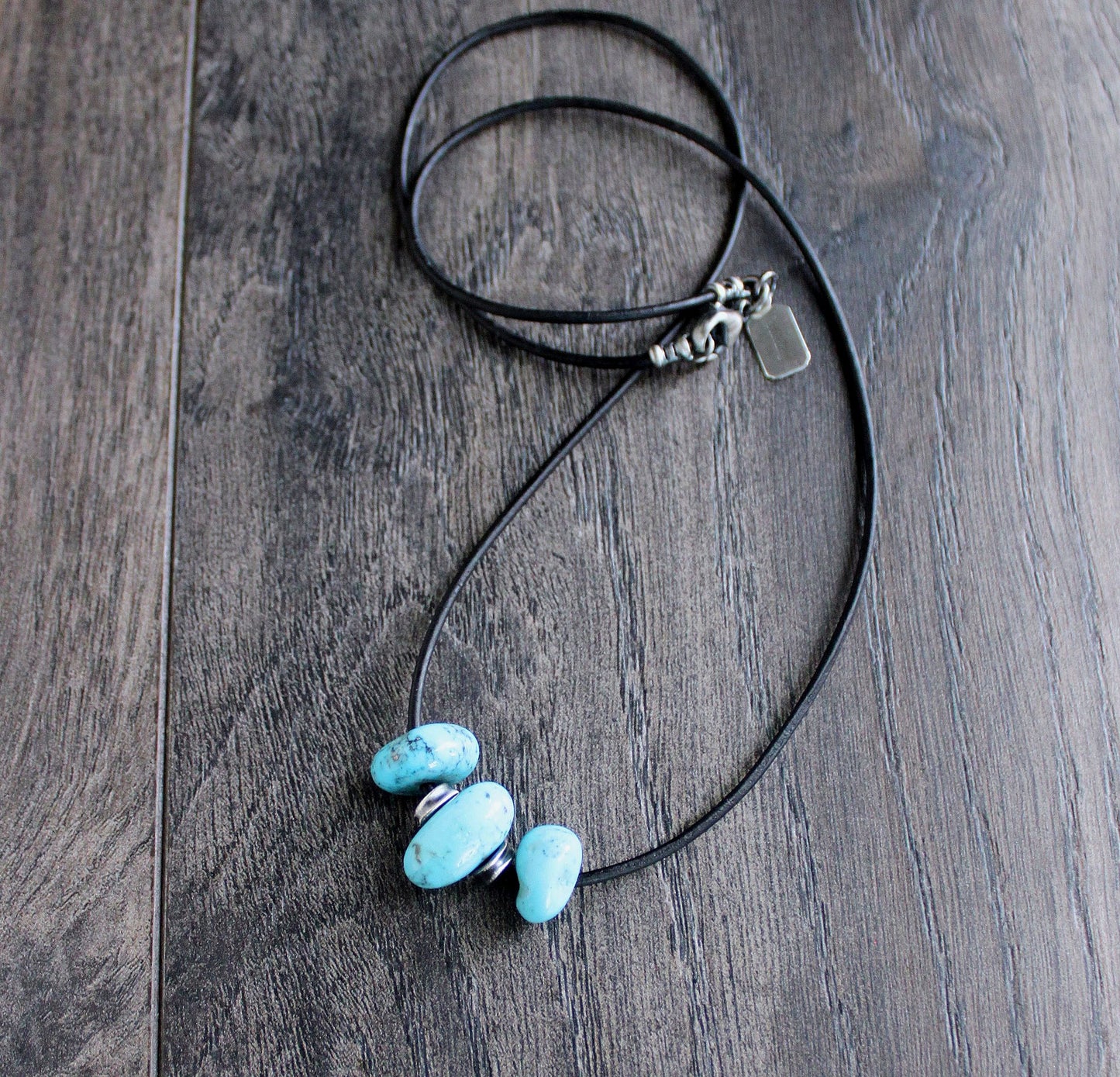 Nacozari Turquoise on Leather Cord No. 1