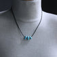 large turquoise bead leather cord necklace