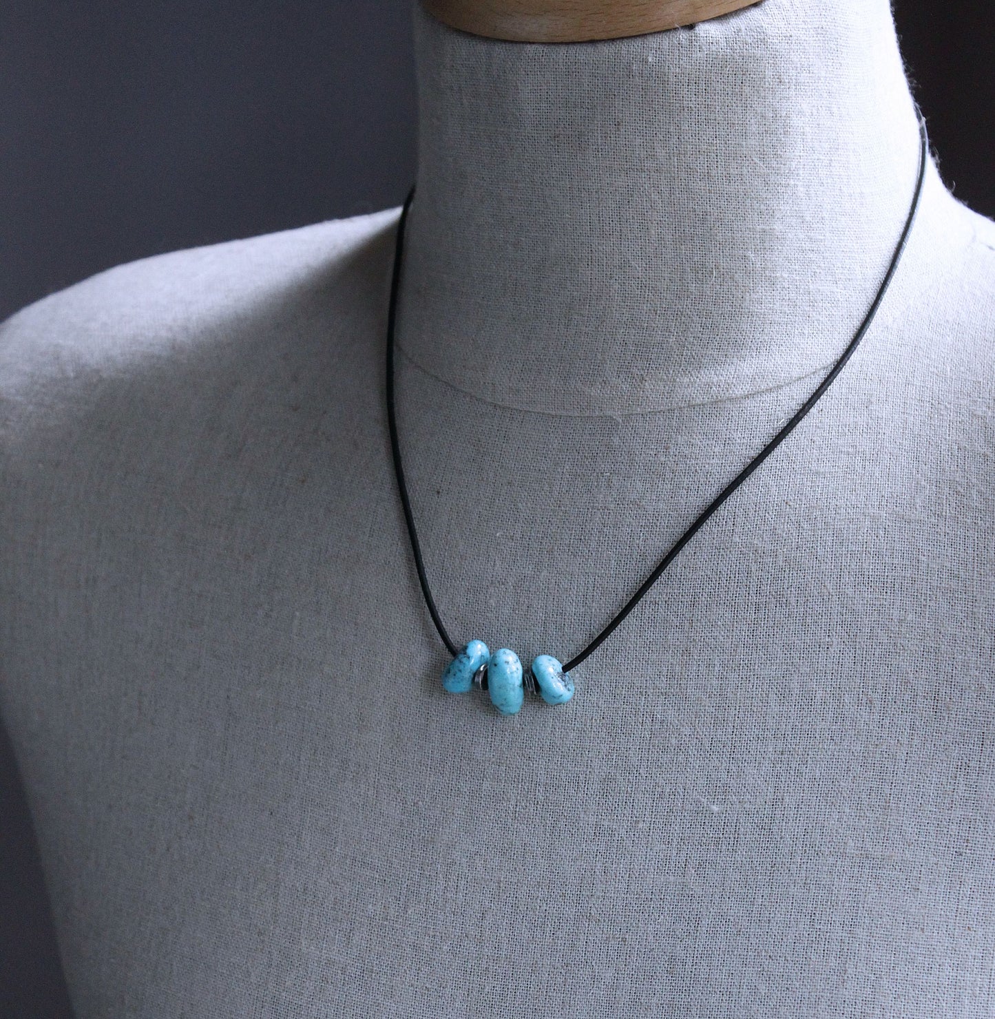 Nacozari Turquoise on Leather Cord No. 1