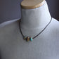 large turquoise beads leather cord necklace