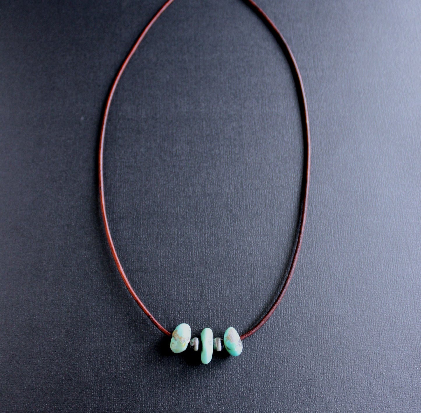 men's turquoise silver bead necklace