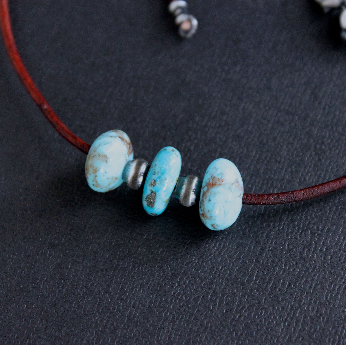 Nacozari Turquoise on Leather Cord No. 2