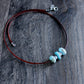 three large turquoise bead leather cord necklace