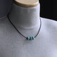 large turquoise bead leather cord necklace