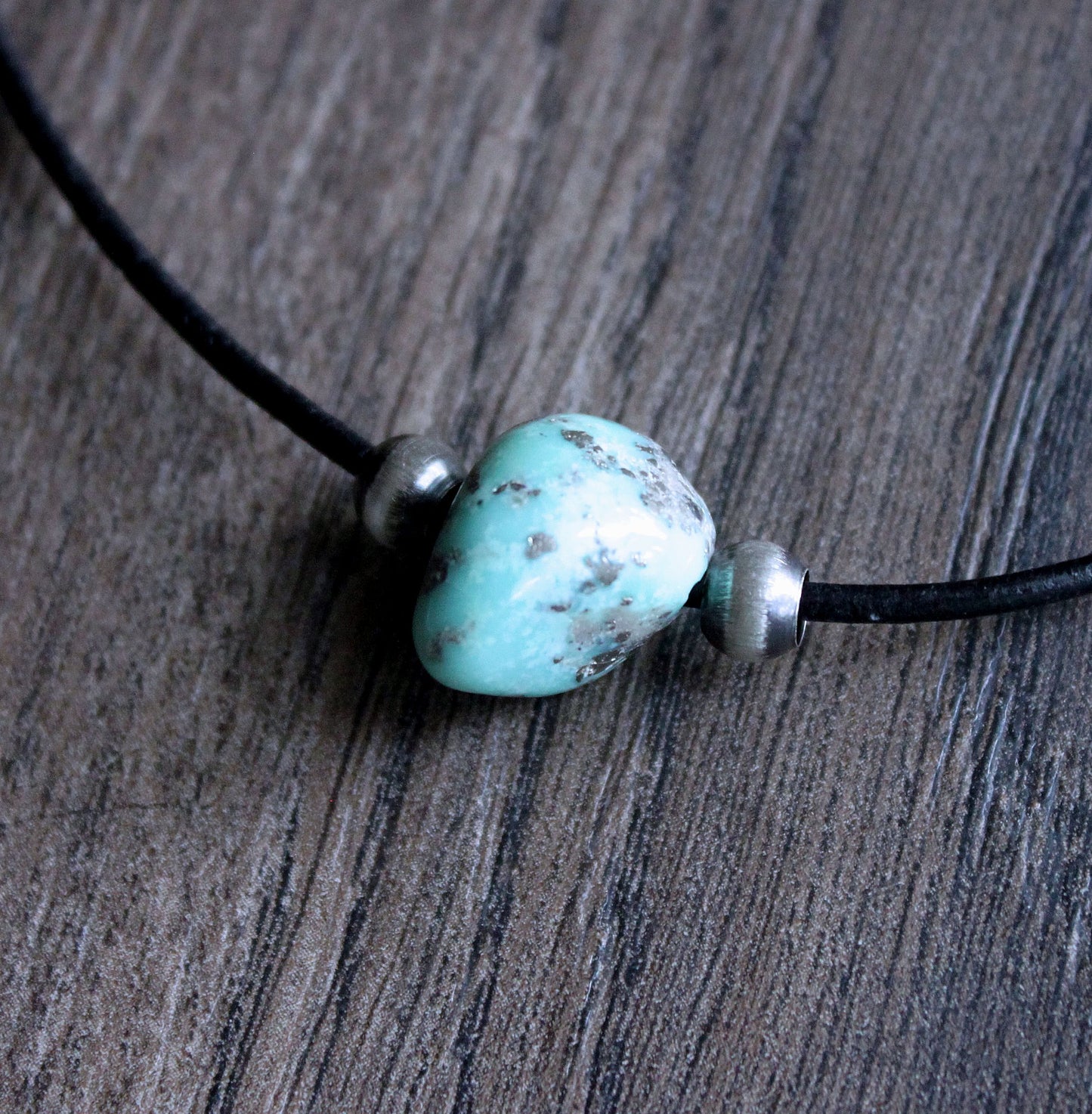 large turquoise stone silver bead necklace