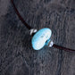 large Nacozari turquoise bead on leather cord