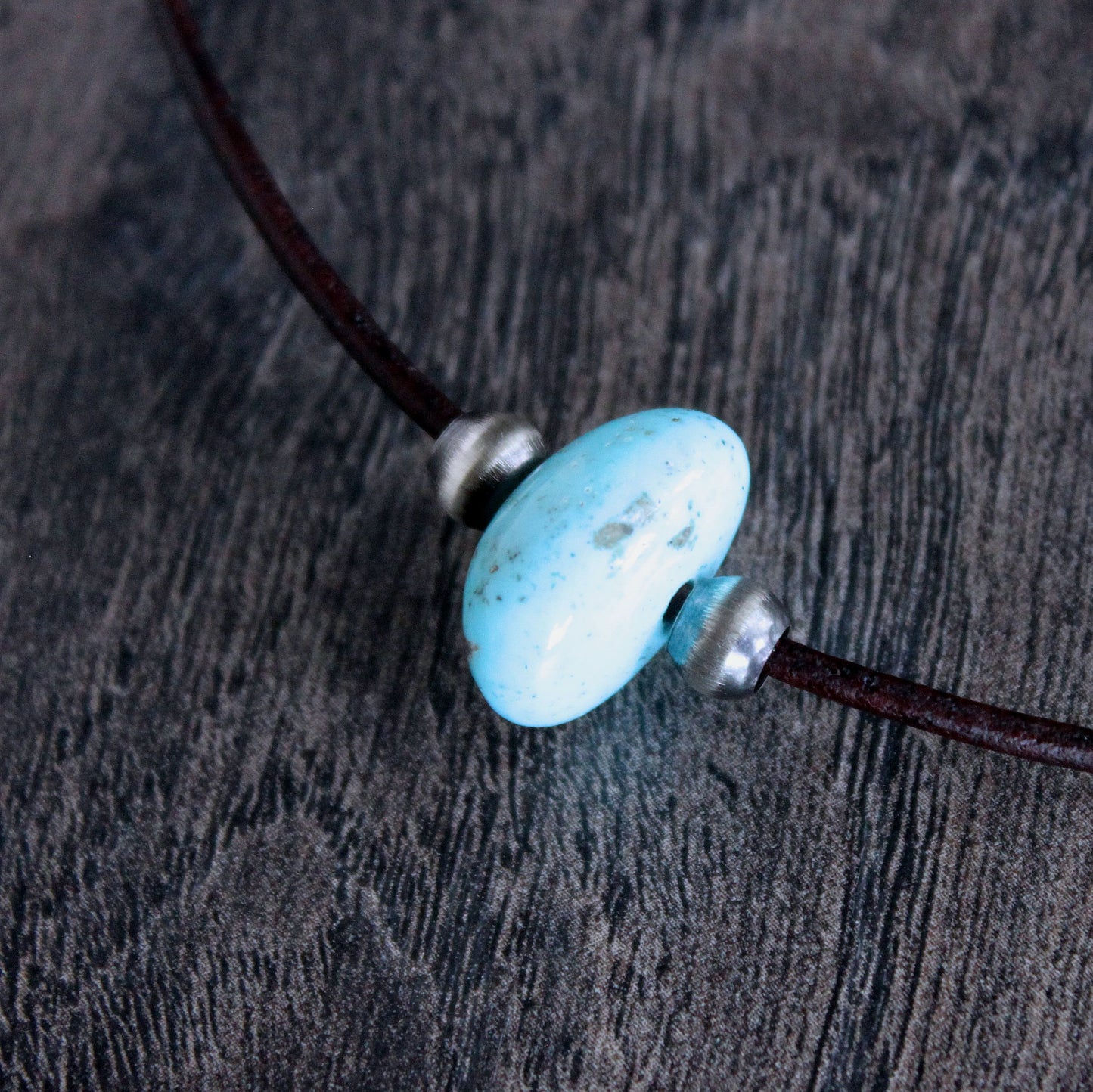 Nacozari Turquoise on Leather Cord No. 3