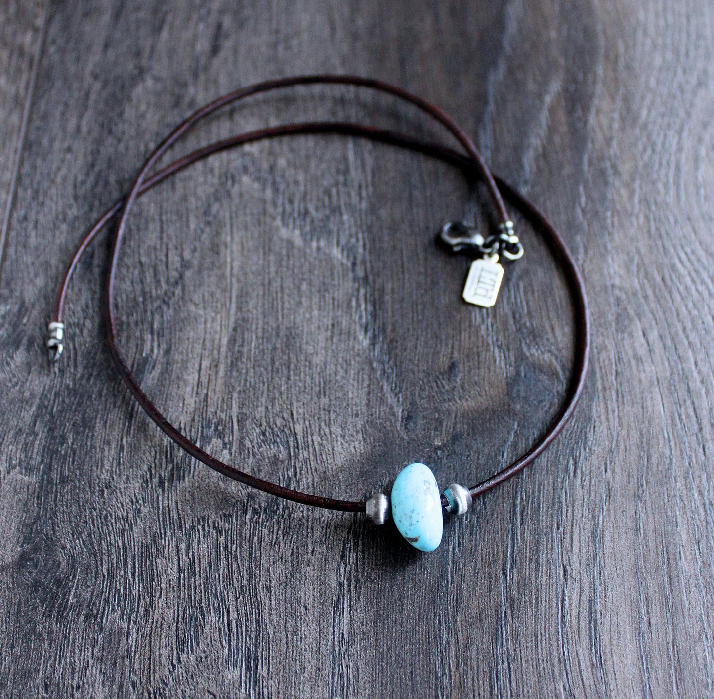 Nacozari Turquoise on Leather Cord No. 3