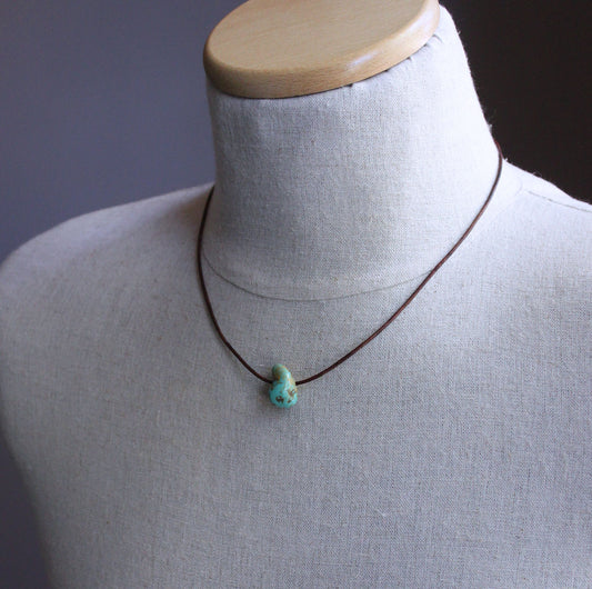 men's large turquoise bead necklace