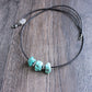 Campitos Turquoise Nuggets on Leather Cord, No. 4