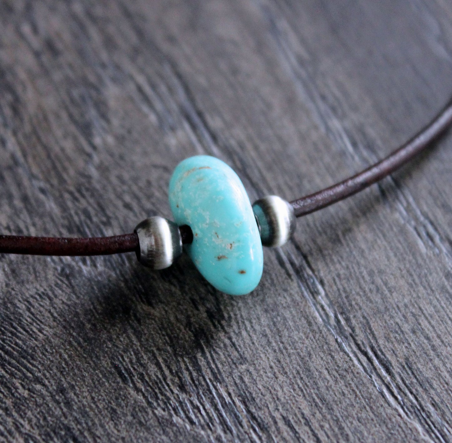 Nacozari Turquoise on Leather Cord No. 4