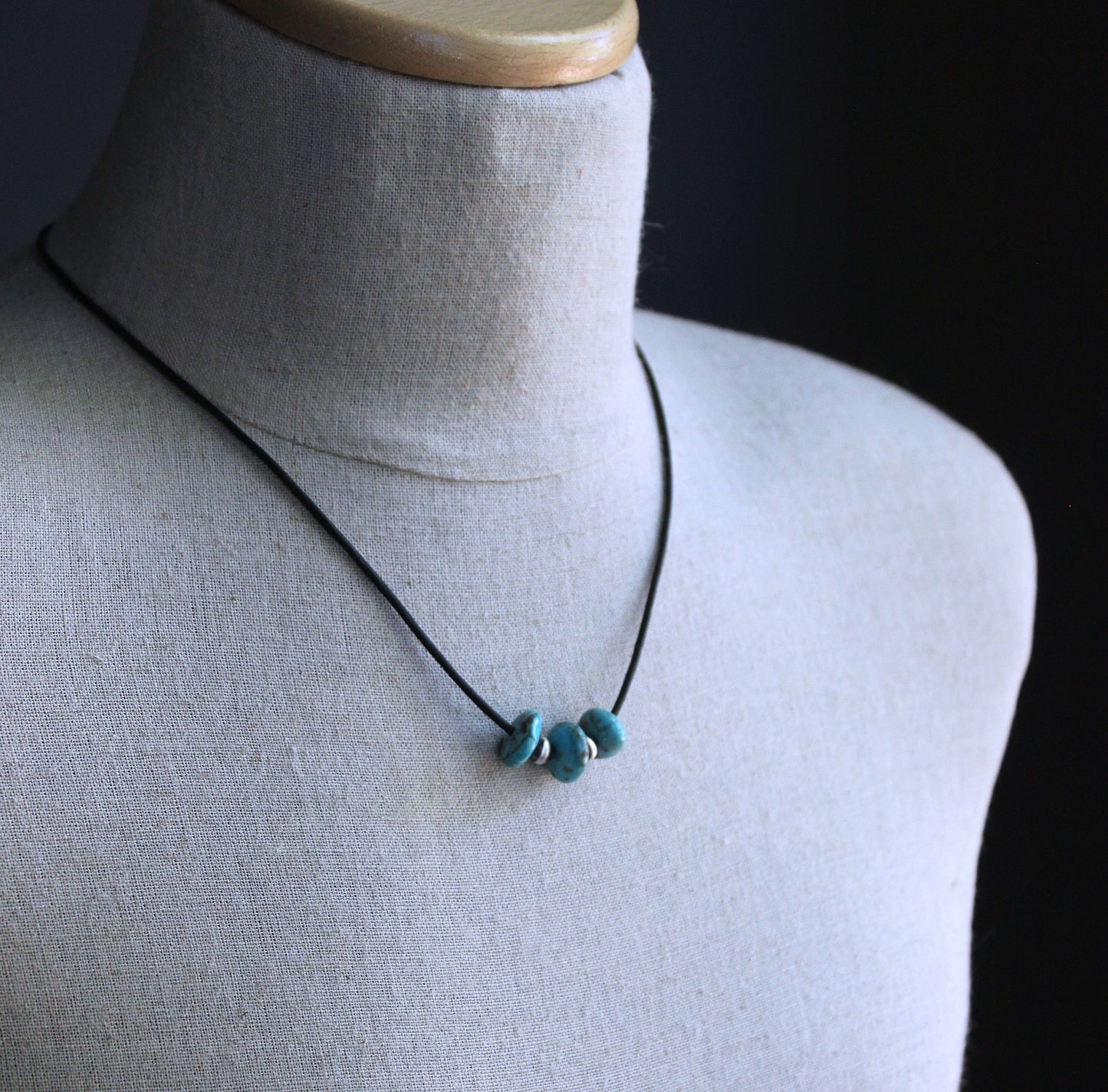 Nacozari Turquoise on Leather Cord No. 5