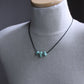 men's turquoise silver bead leather necklace