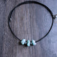 men's large turquoise stone leather cord necklace