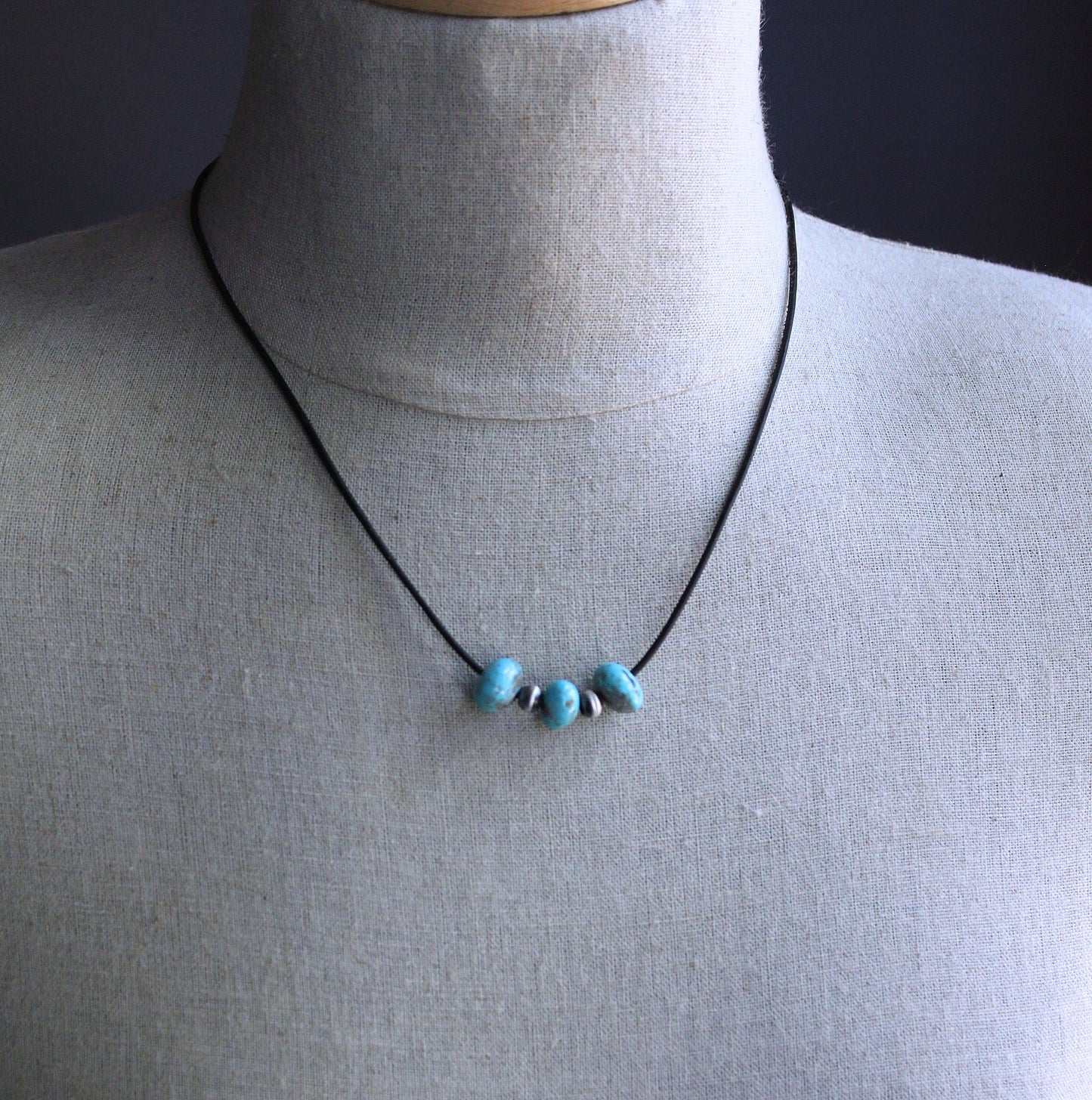 men's large Nacorazi  turquoise bead necklace