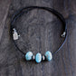 men's leather turquoise bead necklace