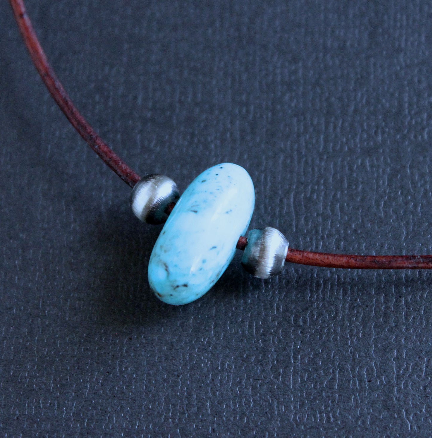 Nacozari Turquoise on Leather Cord No. 7