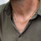 men's citrine faceted cube bead necklace