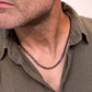 men's ice obsidian faceted cube bead necklace