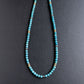 4mm turquoise bead necklace with brass and silver