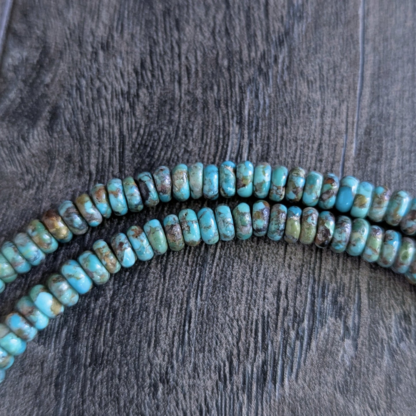 men's 5mm rondelle bead turquoise necklace