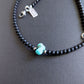 Campitos turquoise stone black bead necklace