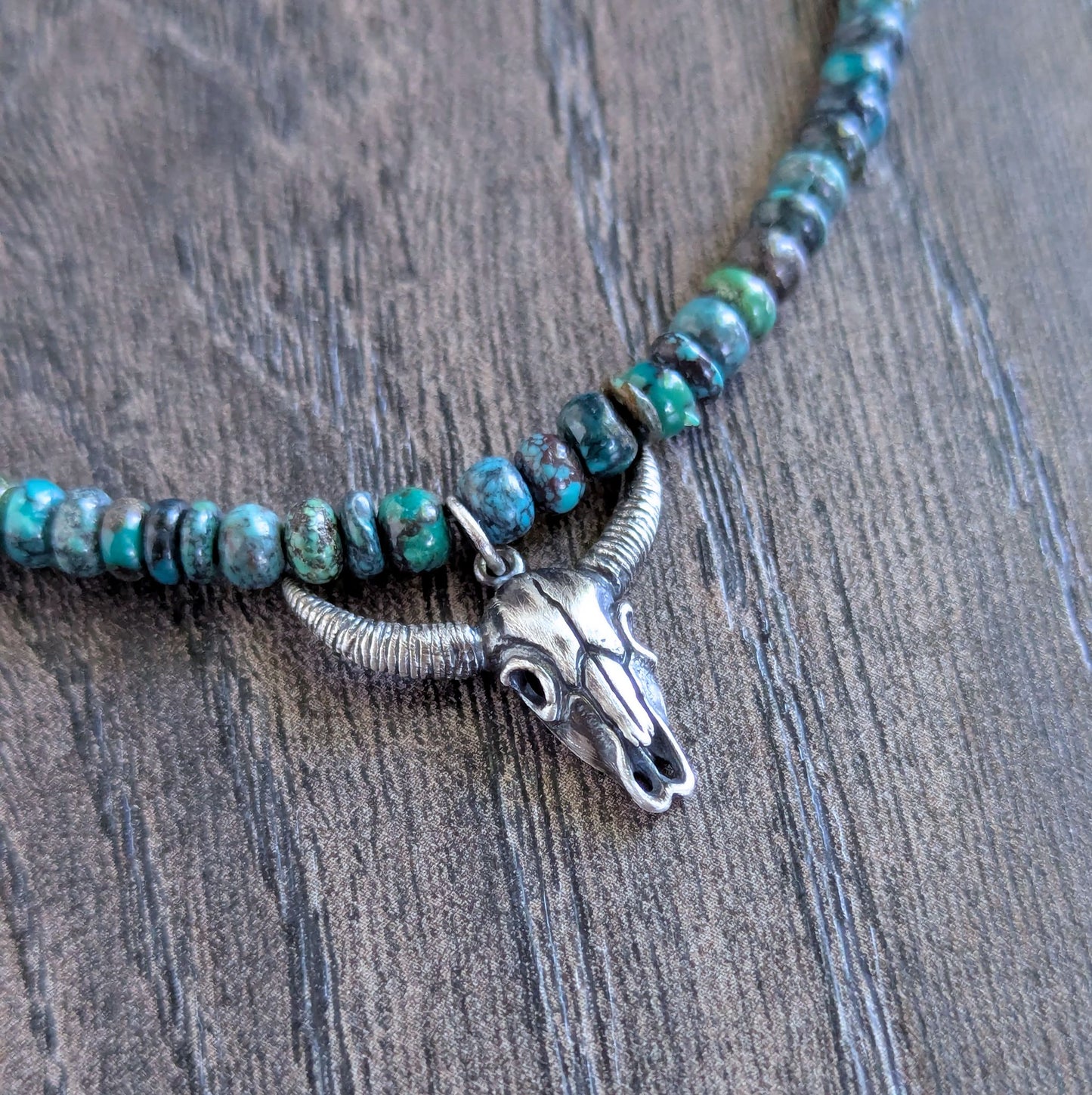 sterling silver longhorn pendant necklace