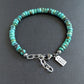 men's adjustable turquoise bead bracelet